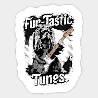 Rockin' Pup: Fur-Tastic Tunes Guitar Design Sticker